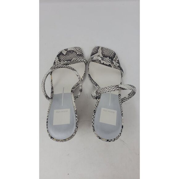 Dolce Vita Noles Double Strap Black White Snake Print Slides - Picture 3 of 8